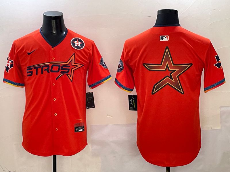 Men Houston Astros Blank Orange Five generation Joint Name 2025 Nike MLB Jersey style 8->houston astros->MLB Jersey